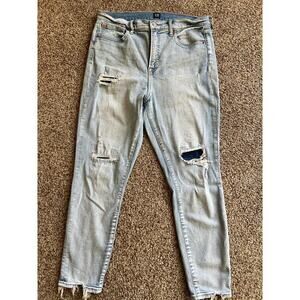 Gap jeans, size 14, distressed, ankle length
